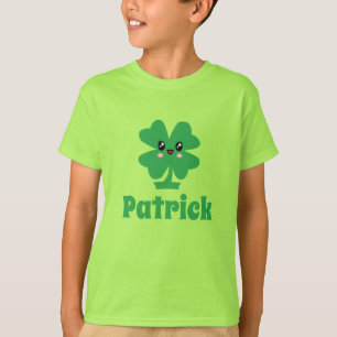 Grönt Shamrock Personlig Namn T-Shirt