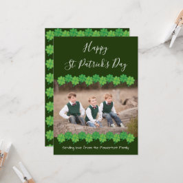 Grönt Shamrock Photo St Patrick's Day Kort