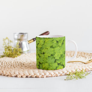 Grönt Shamrock Plants Blommigt Mugg