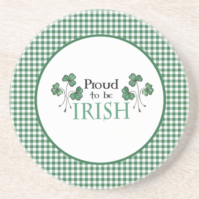 Grönt Shamrock Proud är Irish Sandstone Underlägg (Framsidan)