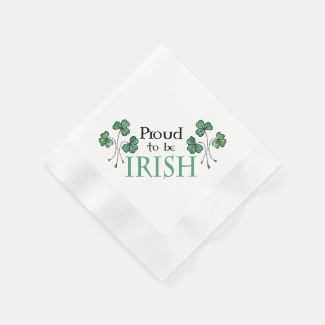 Grönt Shamrock Proud to Irish Papper Napkins Pappersservett (Hörn)