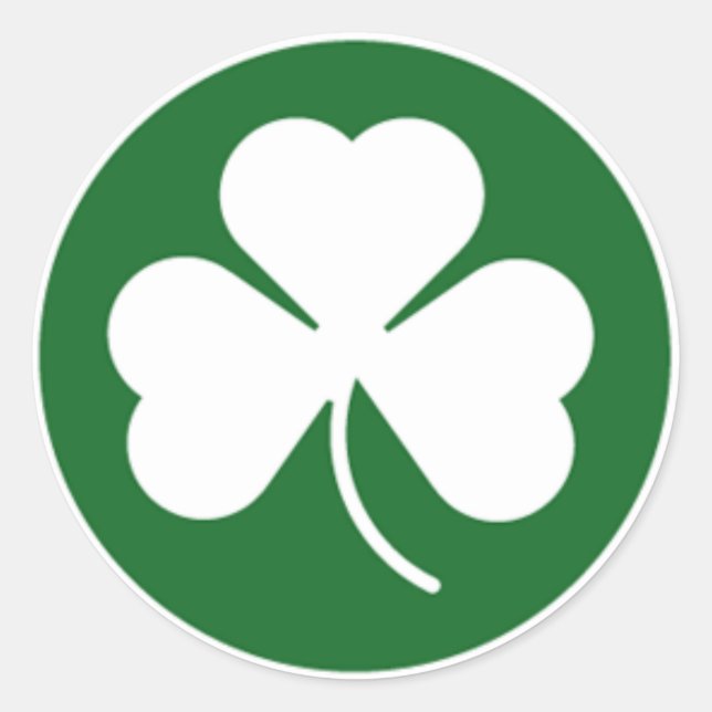 Grönt Shamrock Runt Klistermärke (Framsida)