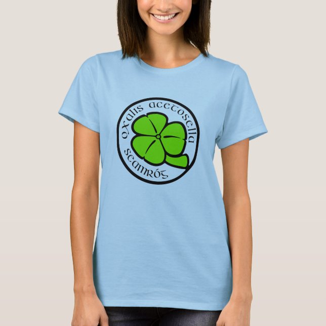 Grönt Shamrock Saint patrick's day Blommigt Art T Shirt (Framsida)
