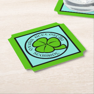 Grönt Shamrock Saint patrick's day Blommigt Art Underlägg Papper