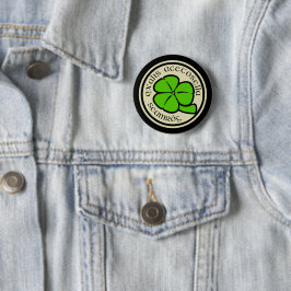 Grönt Shamrock Saint patrick's day Blommigt Graphi Knapp