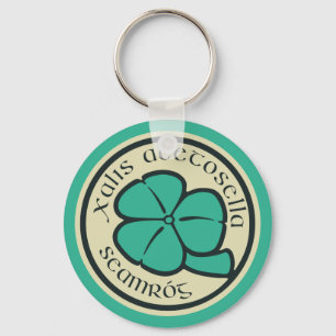 Grönt Shamrock Saint patrick's day Blommigt Graphi Nyckelring