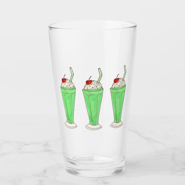 Grönt Shamrock Sprinkles St. Patrick's Day Shake Glaskopp (Framsida)