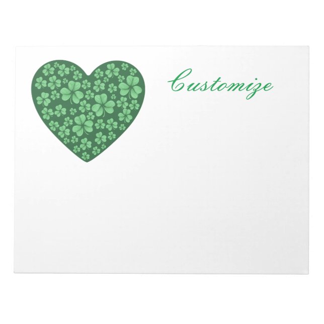 grönt Shamrock-St patrick's day Anteckningsblock (Framsida)