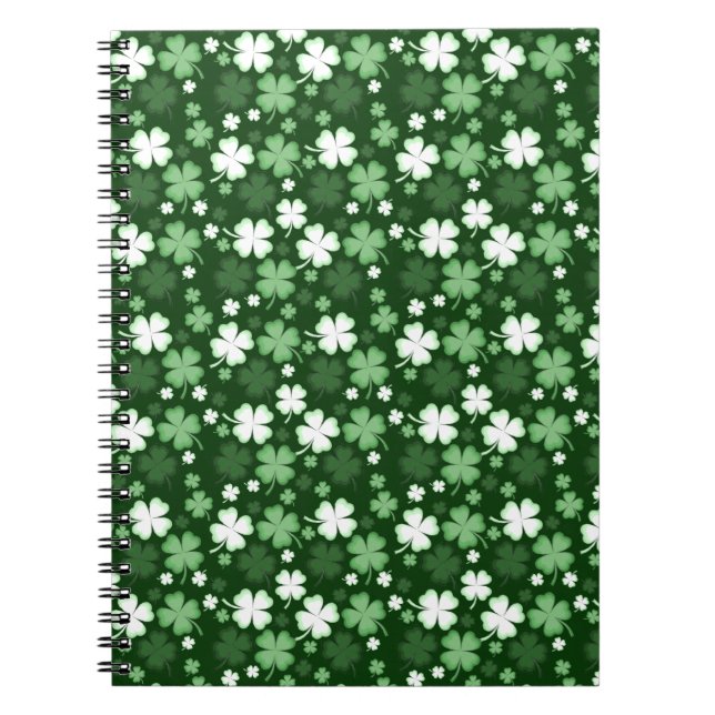 Grönt Shamrock, St. Patrick's Day Anteckningsbok (Framsidan)