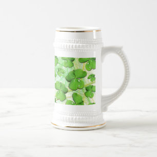 Grönt Shamrock St patrick's day Beer Stein Sejdel