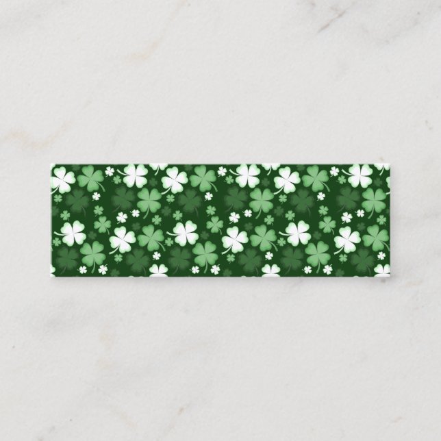 Grönt Shamrock, St. Patrick's Day Bookmark Mini Visitkort (Framsida)