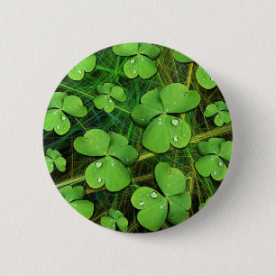 Grönt Shamrock St patrick's day Button Knapp