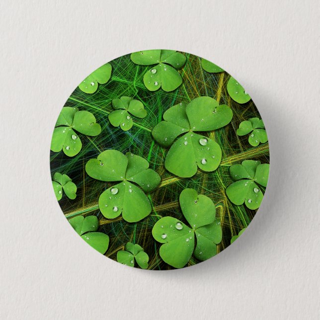 Grönt Shamrock St patrick's day Button Knapp (Framsida)