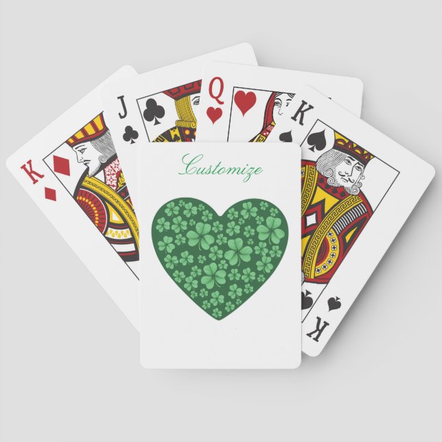 grönt Shamrock-St patrick's day Casinokort (Baksidan)
