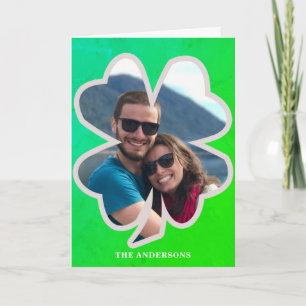 Grönt Shamrock-st patrick's day-fotokort Kort