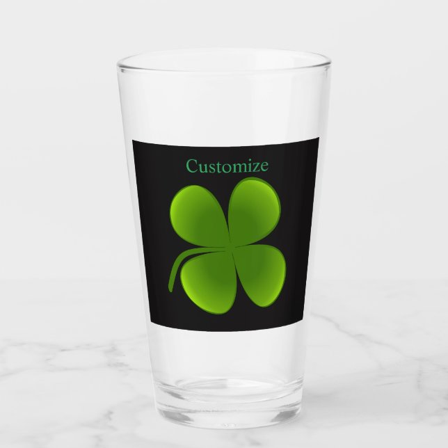 grönt Shamrock St patrick's day Glaskopp (Framsida)