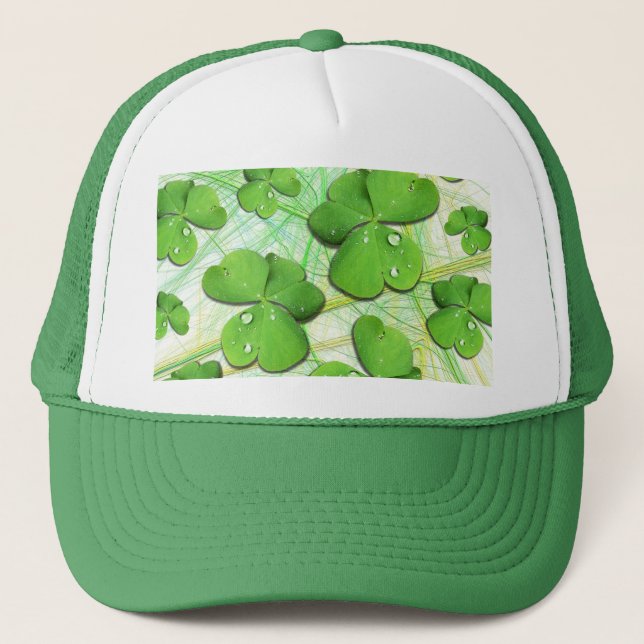 Grönt Shamrock St patrick's day Hat Keps (Framsida)