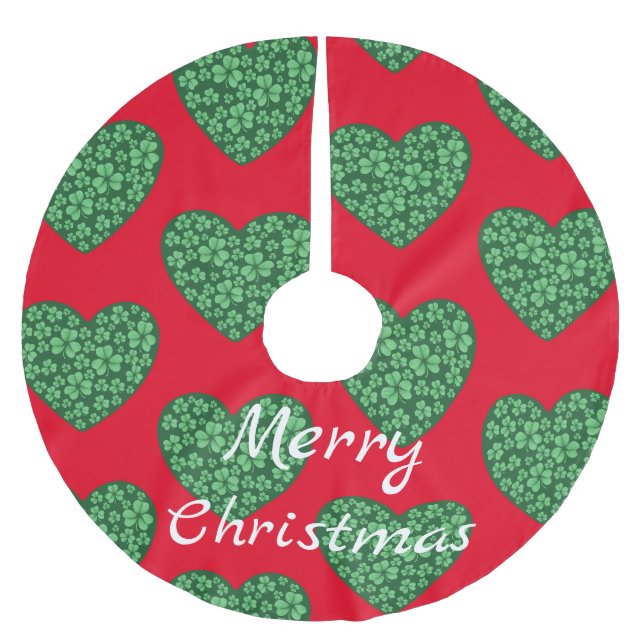 grönt Shamrock-St patrick's day Julgransmatta Borstad Polyester (Framsidan)