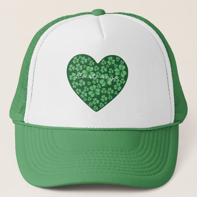 grönt Shamrock-St patrick's day Keps (Framsida)