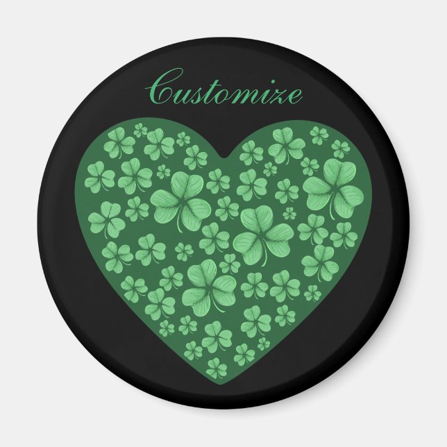 grönt Shamrock-St patrick's day Magnet (Framsidan)