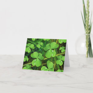 Grönt Shamrock St patrick's day Note Card Kort