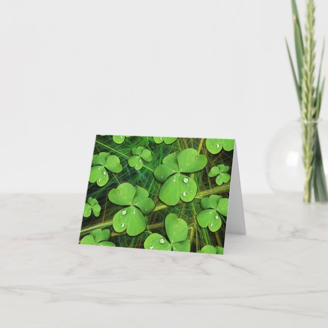 Grönt Shamrock St patrick's day Note Card Kort (Framsida)