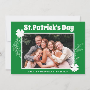 Grönt Shamrock St patricks day Photo Helgdag Card Julkort