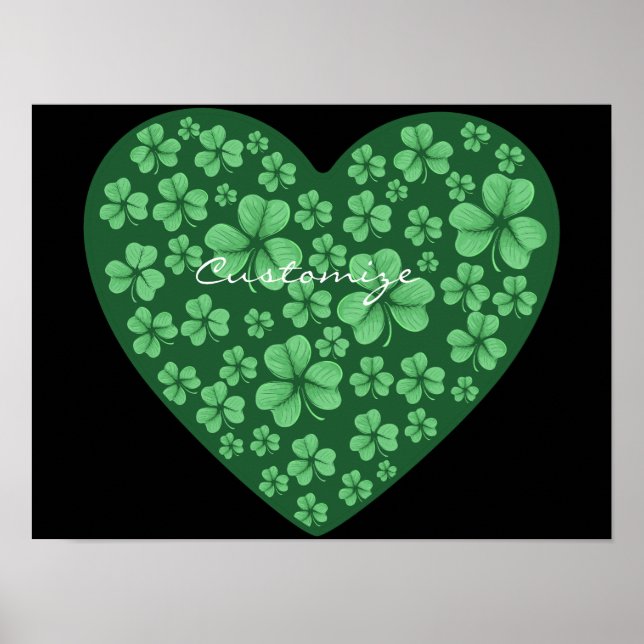 grönt Shamrock-St patrick's day Poster (Framsidan)