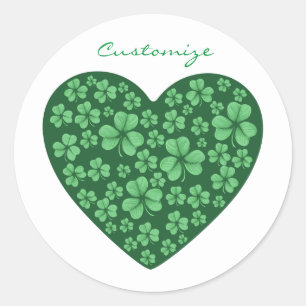 grönt Shamrock-St patrick's day Runt Klistermärke