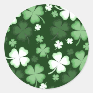 Grönt Shamrock, St. Patrick's Day Runt Klistermärke