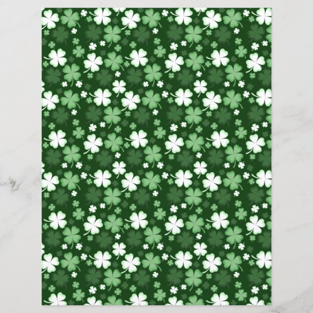 Grönt Shamrock, St. Patrick's Day Scrapbook Papper (Framsida)