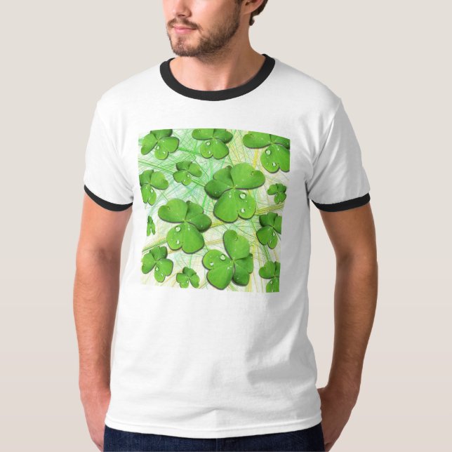 Grönt Shamrock St patrick's day T-Shirt (Framsida)