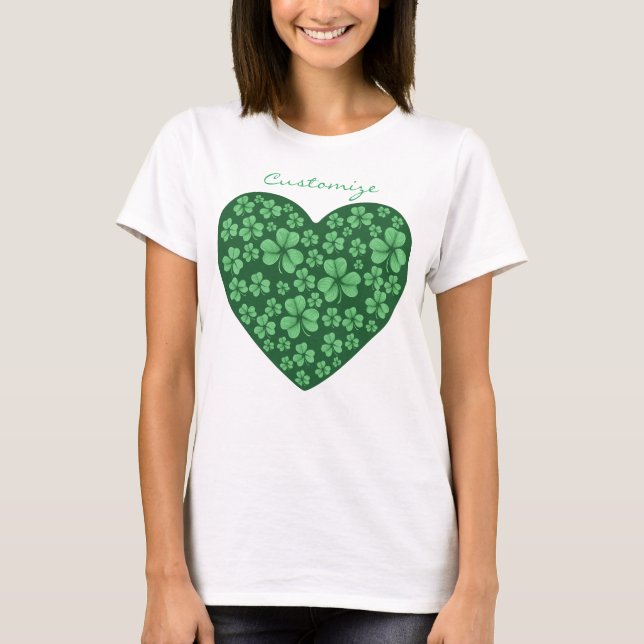 grönt Shamrock-St patrick's day T Shirt (Framsida)