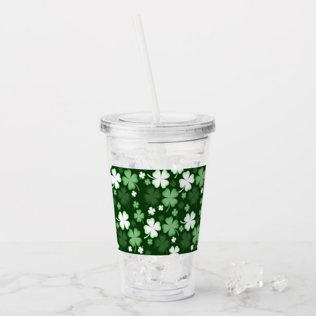 Grönt Shamrock, St. Patrick's Day Take Away Mugg (Framsida Ice)