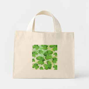 Grönt Shamrock St patrick's day Tiny Tote Bag Mini Tygkasse