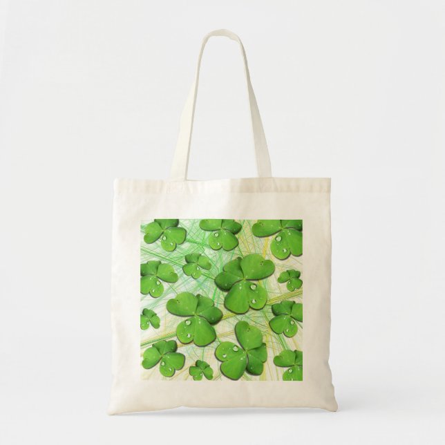 Grönt Shamrock St patrick's day Tote Bag Tygkasse (Framsidan)