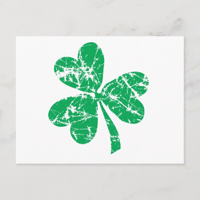Grönt Shamrock St. Patrick's Day Vykort (Framsida)