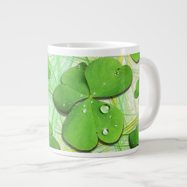 Grönt Shamrock St Patrick's iPhone 5 Fodral-Mate Jumbo Mugg (Framsida höger)