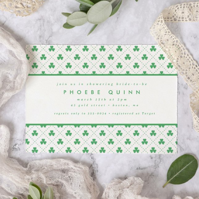 Grönt Shamrock St. Patrick's Irish Möhippa Inbjudningar (Skapare uppladdad)