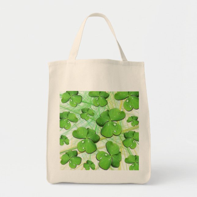 Grönt Shamrock St Patrick's Livsmedel Tote Bag Tygkasse (Framsidan)