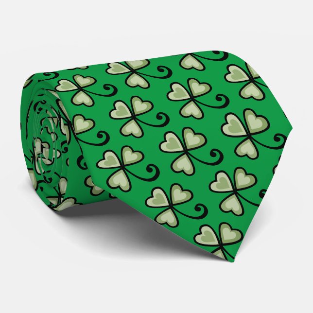 Grönt Shamrock Tie Slips (Rullad)