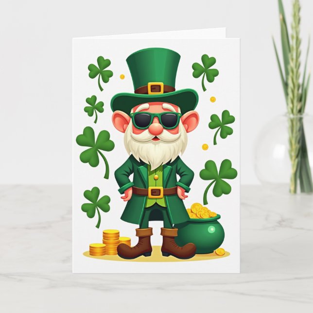Grönt Shamrock Turkort Kort (Framsida)
