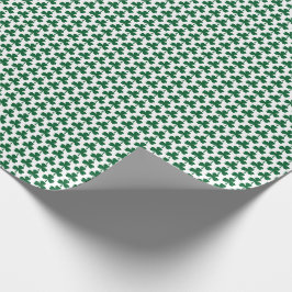 Grönt Shamrockmönster Presentpapper