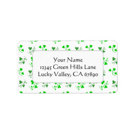 Grönt Shamrocks Anpassningsbar Address Label-mall Adressetikett