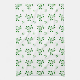 Grönt Shamrocks Circles Mönster Kökshandduk