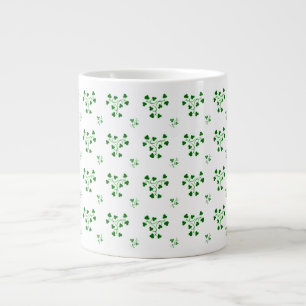 Grönt Shamrocks Circles Mönster Mugg Jumbo Mugg
