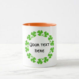 Grönt Shamrocks Gräns Add Text Metall Ornament Mugg