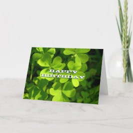 Grönt Shamrocks Grattis på födelsedagen Anpassning Kort