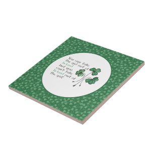 Grönt Shamrocks Irish Girl Quote Ceramic Tile Kakelplatta