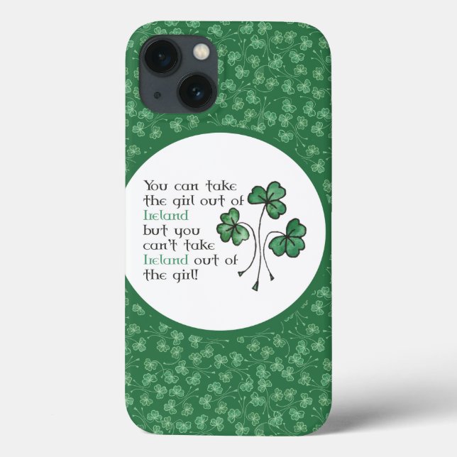 Grönt Shamrocks Irish Girl Quote iPad Case (Baksida)